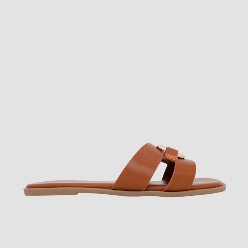 Sandalias flats Mia para mujer color tan