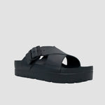 Sandalias flats Milan para mujer color negro