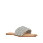 Sandalias flats Sara para mujer color plateado