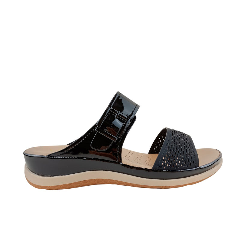 Sandalias flats Gladys para mujer color negro