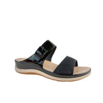 Sandalias flats Gladys para mujer color negro
