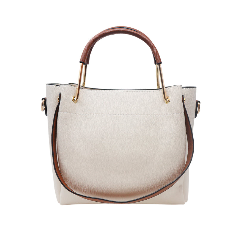 Cartera satchel Renata para mujer color blanco