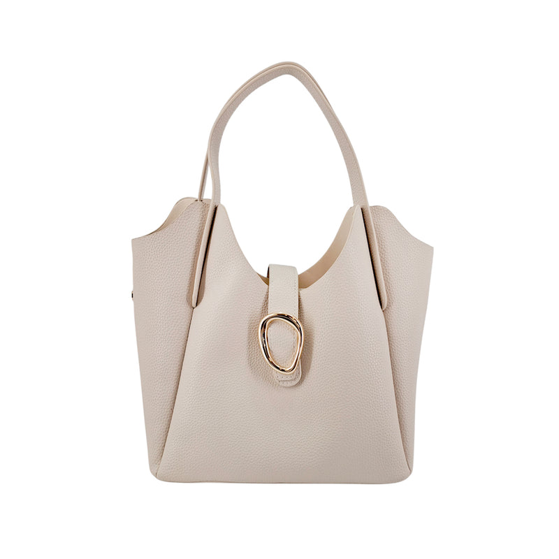 Cartera satchel Pame para mujer color beige