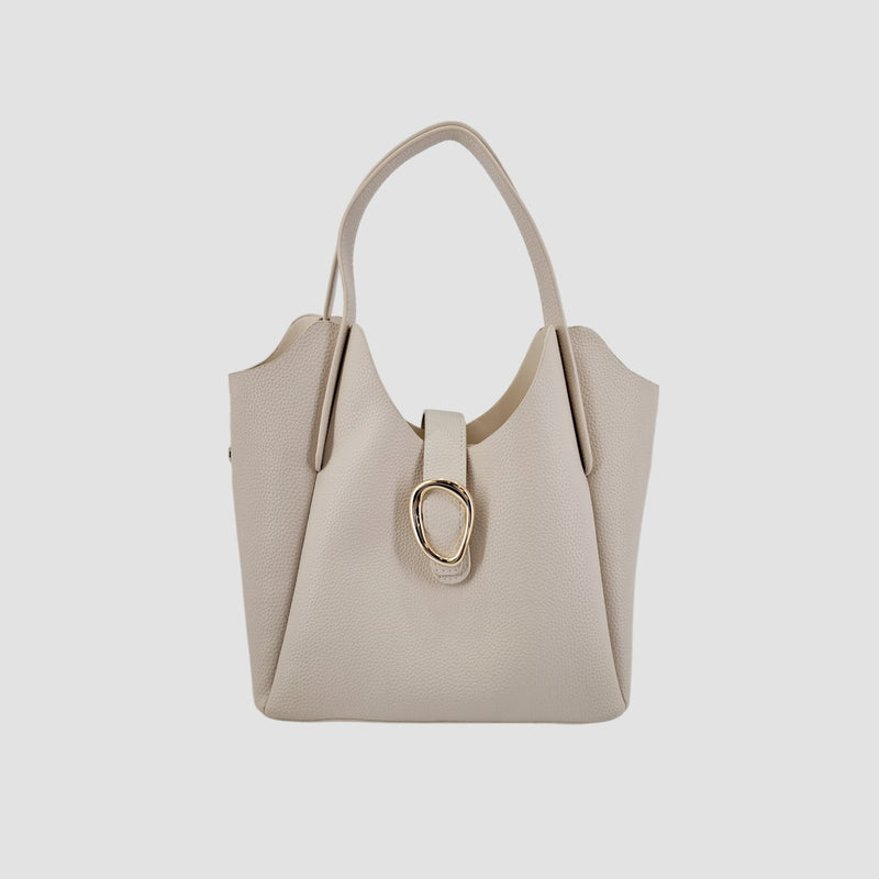 Cartera satchel Pame para mujer color beige