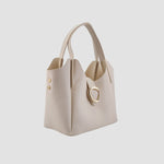 Cartera satchel Pame para mujer color beige
