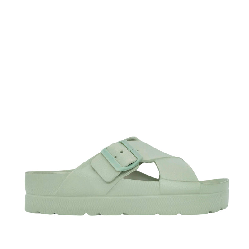 Sandalias flats Milan para mujer color verde