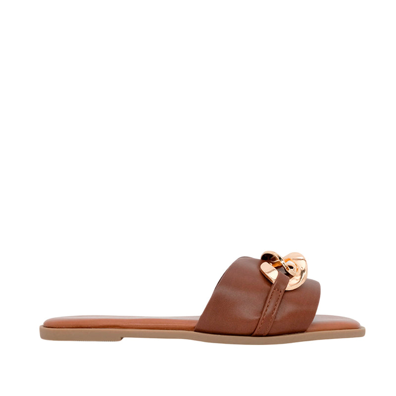Sandalias flats Mariam para mujer color café