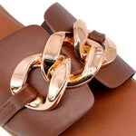 Sandalias flats Mariam para mujer color café