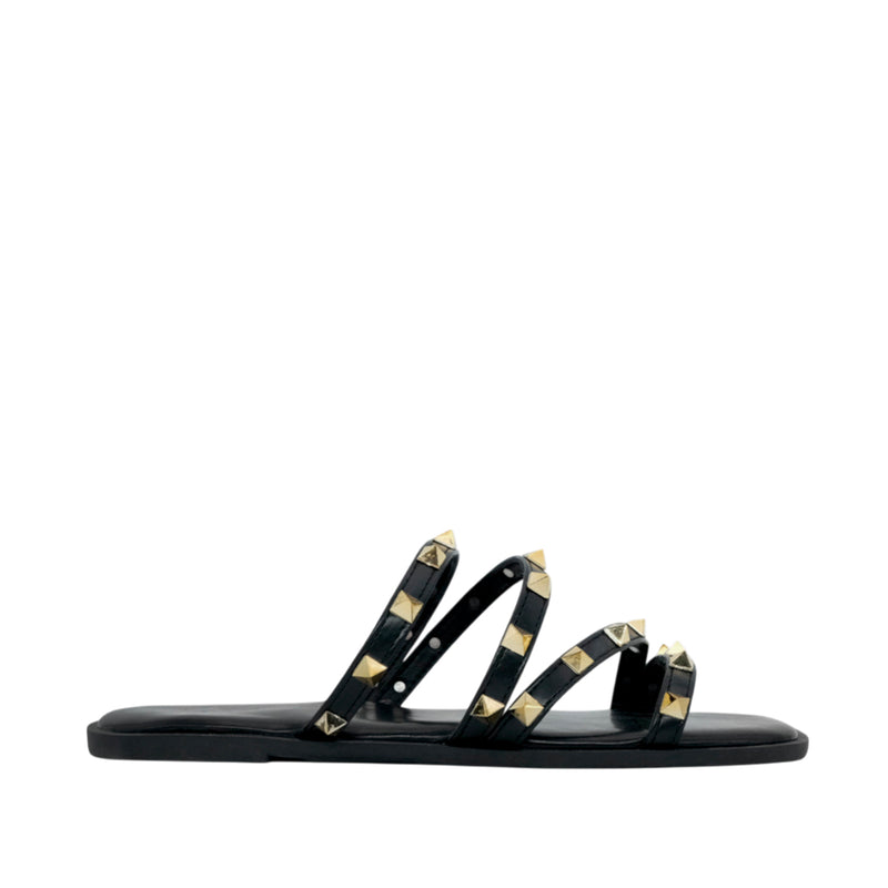 Sandalias flats Bianca para mujer color negro