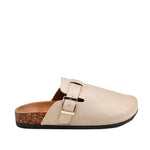 Sandalias flats Clogy para mujer color hueso