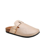 Sandalias flats Clogy para mujer color hueso