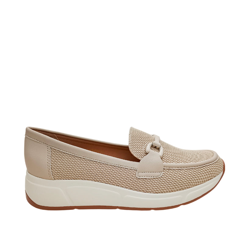 Mocasines Brenda para mujer color hueso