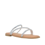 Sandalias flats Nady para mujer color plateado