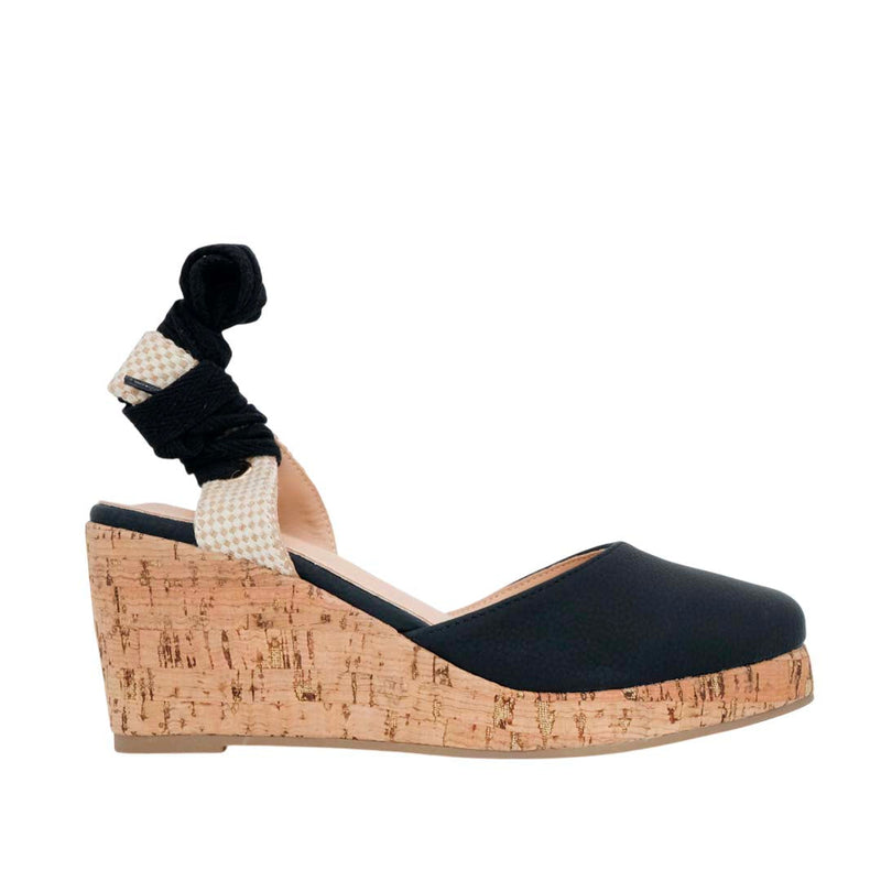 Cuña Elena para mujer color negro