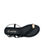 Sandalias flats Pina para mujer color negro