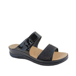 Sandalias flats Gladys para mujer color negro