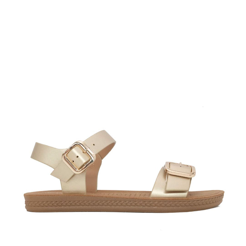 Sandalias Flats Carmen para mujer color dorado