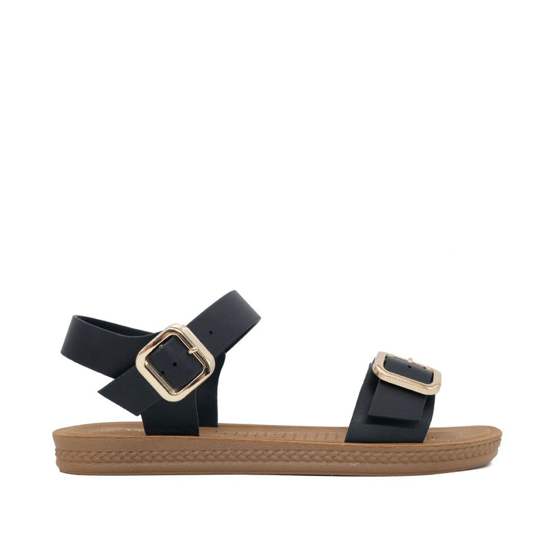 Sandalias Flats Carmen para mujer color negro
