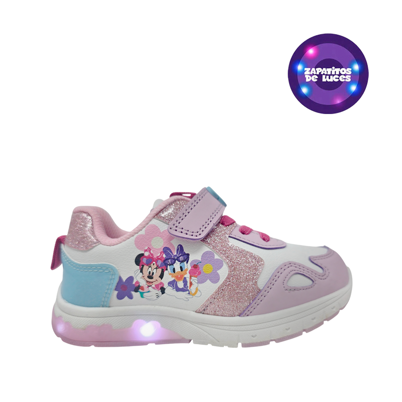 Tennis Minnie para niña color rosado
