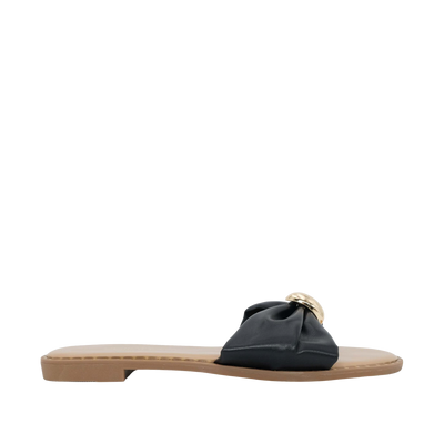 Sandalias flats Aura para mujer color negro