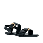 Sandalias flats Savile para mujer color negro