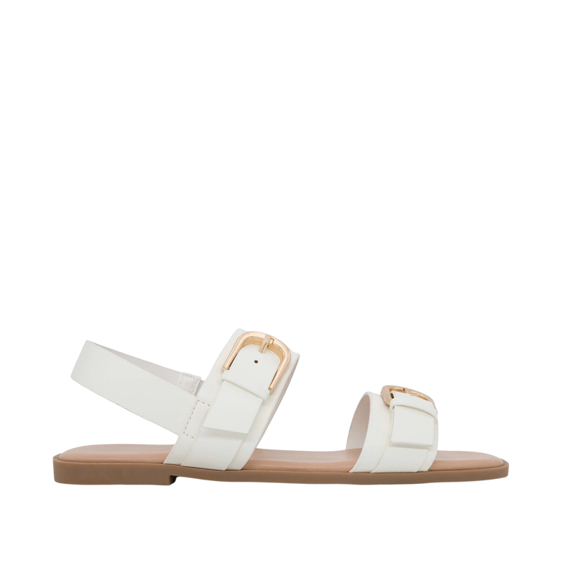 Sandalias flats Savile para mujer color hueso