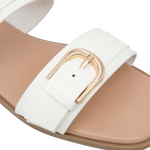 Sandalias flats Savile para mujer color hueso