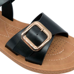 Sandalias flats Nova para mujer color negro