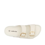 Sandalias flats Mirka para mujer color hueso