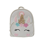 Mochila Unicorn para niña color hueso