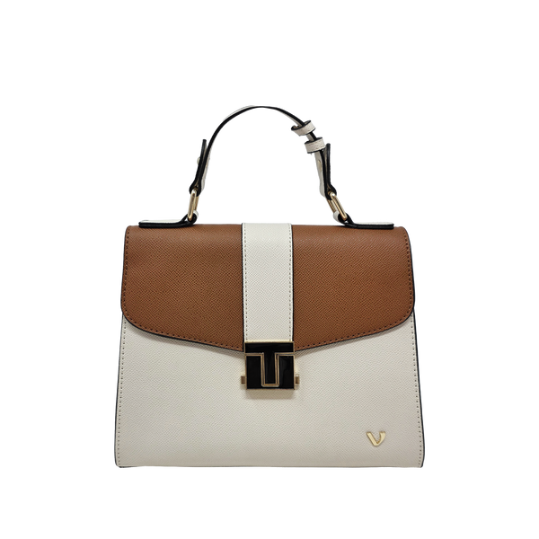Cartera satchel Alessia para mujer color hueso
