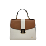 Cartera satchel Alessia para mujer color hueso