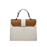 Cartera satchel Alessia para mujer color hueso